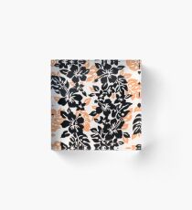 Black and Orange Hawaiian Acrylic Block