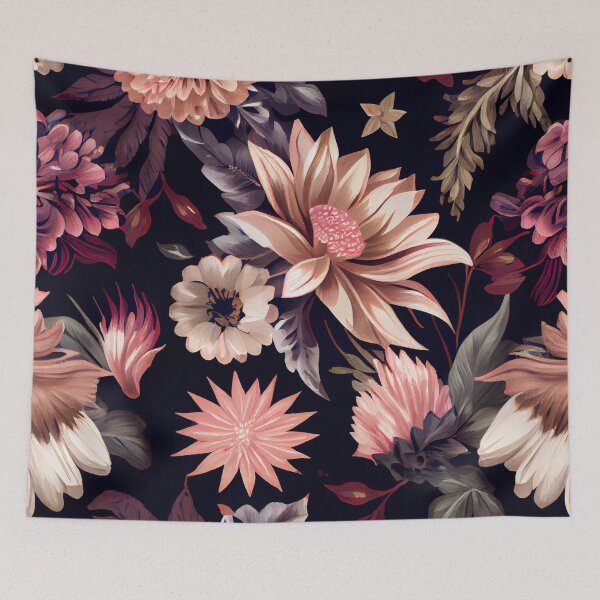 Artikelvorschau, Dark Elegant Classy Fancy Floral Flower Design Digital Painting entworfen und verkauft von CodeAndColors.