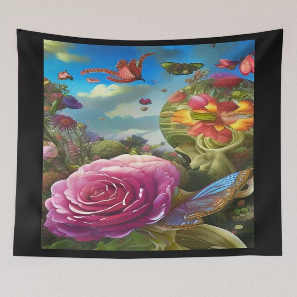 Item preview, Abstraction illustrative rosery Colorful hippie style Splash Flowers Imagination of dream  桜 world art bloomcore designed and sold by ValleyDream.