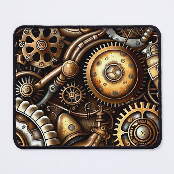Item preview, Gold and Metallic Steampunk Drawing Pattern Digital Painting designed and sold by CodeAndColors.