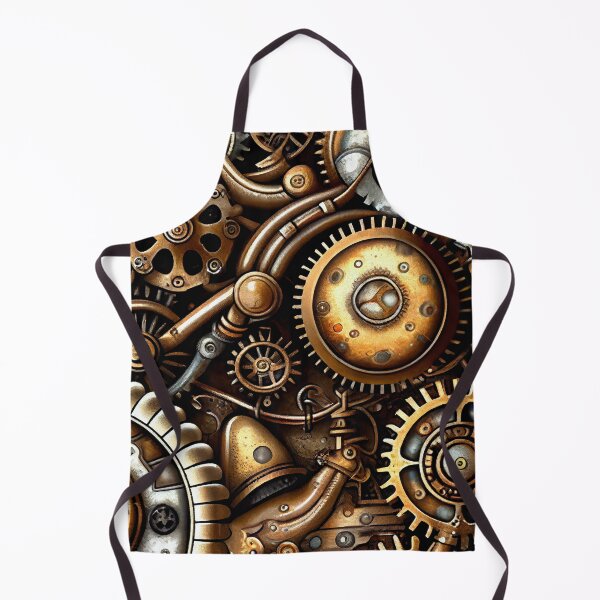 Item preview, Gold and Metallic Steampunk Drawing Pattern Digital Painting designed and sold by CodeAndColors.