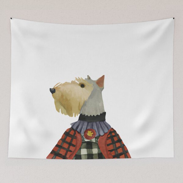 Item preview, Scottish Terrier art, illustrated Scottish Terrier, cute Scotty dog portrait, Funny animal portrait,Anthropomorphism Art designed and sold by Artsareus.