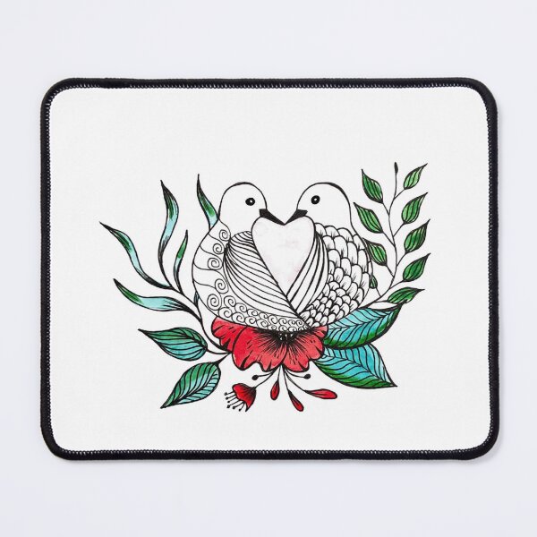 Item preview, love birds- floral designed and sold by pilarsart.
