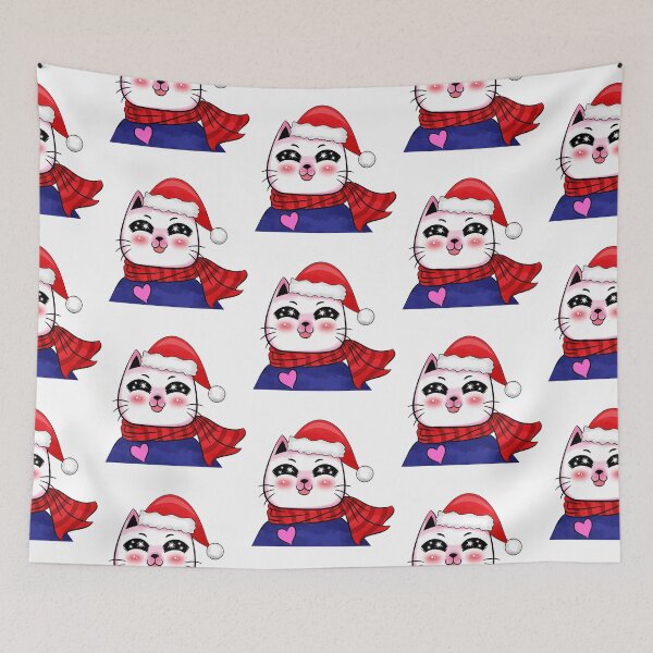 Item preview, Cute Christmas Santa Cat designed and sold by MisPuHoney.
