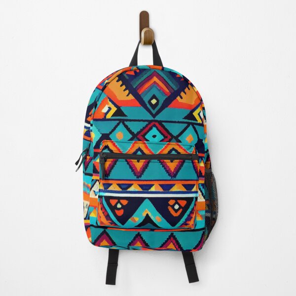 Artikelvorschau, Tribal Aesthetic Winter Design with Blue Orange and Red Pattern Digital Painting entworfen und verkauft von CodeAndColors.