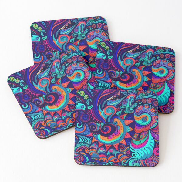 Artikelvorschau, Cool Dark Abstract Fun Colorful Pattern Digital Painting entworfen und verkauft von CodeAndColors.