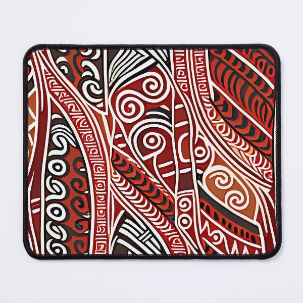 Artikelvorschau, Dark Red Black and White Tribal Aesthetic Design Pattern Digital Painting entworfen und verkauft von CodeAndColors.