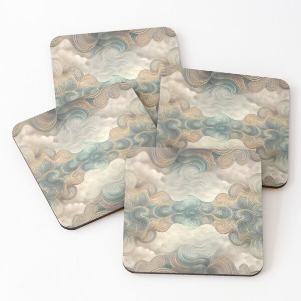 Artikelvorschau, Bright Elegant Cloud Swirl Design Pattern Digital Painting entworfen und verkauft von CodeAndColors.