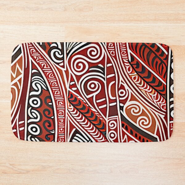 Artikelvorschau, Dark Red Black and White Tribal Aesthetic Design Pattern Digital Painting entworfen und verkauft von CodeAndColors.
