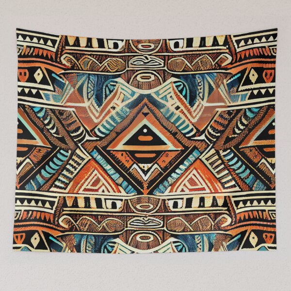 Aperçu de l'œuvre Bright Colorful Elegant African Aesthetic Pattern Design Digital Painting créée et vendue par CodeAndColors.