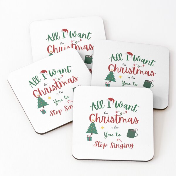 Item preview, All I Want For Christmas Is For You Stop Singing (White, Simple) designed and sold by MillennialMemer.