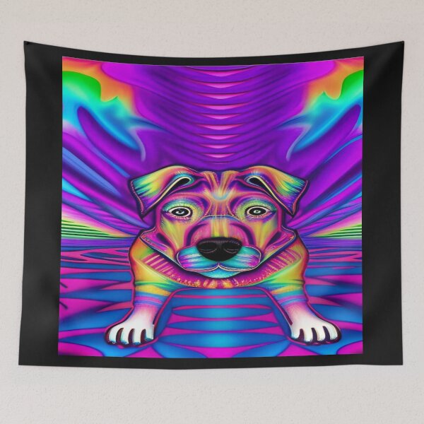 Item preview, Rainbow Doggy Abstraction Pets Dog Puppy Love Spectacular Doglove designed and sold by ValleyDream.