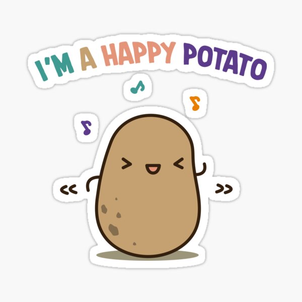 Happy Potato Sticker For Sale By Clgtart Redbubble