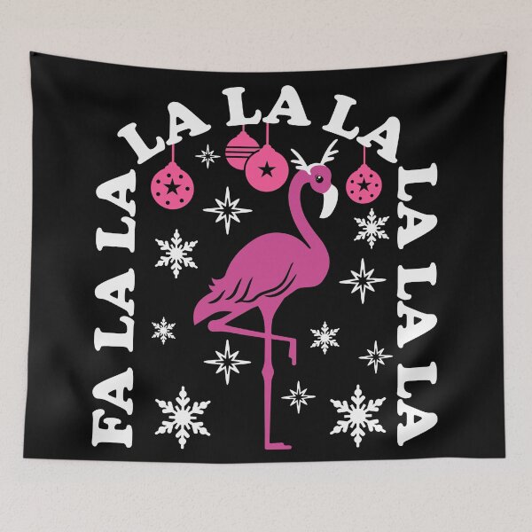 Item preview, Cute and Funny Falala Pink Flamingo Christmas - Black designed and sold by PearlMoonGrapes.