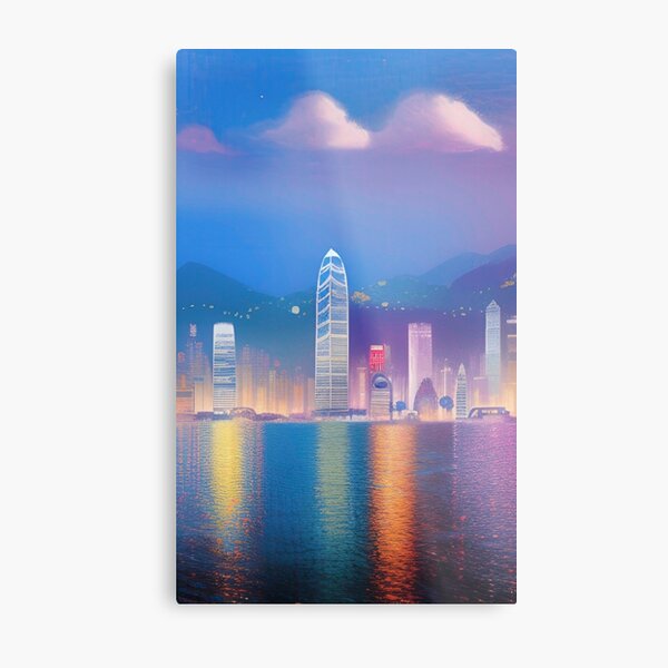 Hong Kong City Art Metal Print