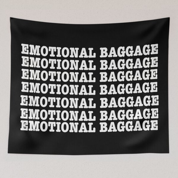 Item preview, Emotional baggage pattern black designed and sold by Mermaidssparkle.