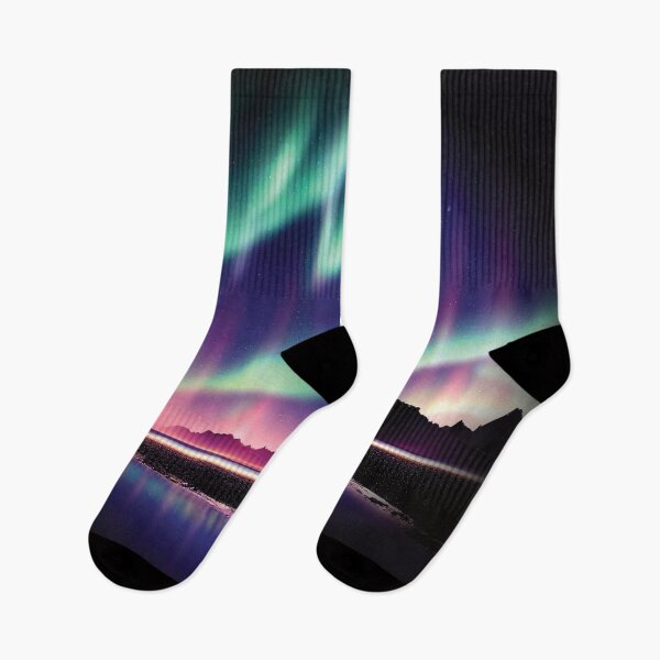 Item preview, Northern Lights Glowing Above Light House and ocean background for Space Lovers and Star Gazers designed and sold by GypsyMagic.