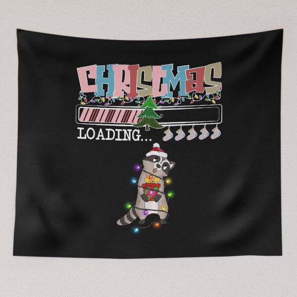 Item preview, Christmas Is Loading Cute Raccoon Christmas Lights designed and sold by RockBeeDesigns.
