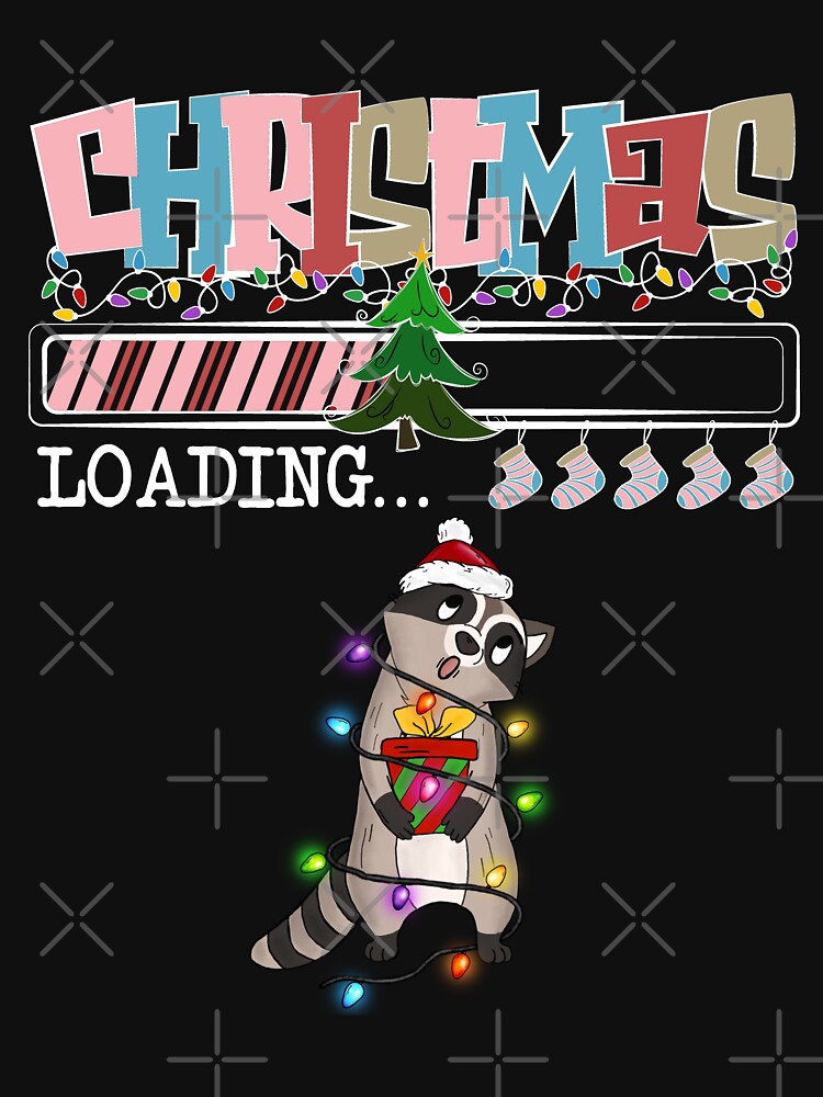 Disover Christmas Is Loading Cute Raccoon Christmas Lights T-Shirt
