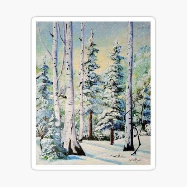 Owl in the Birch Tree Sticker