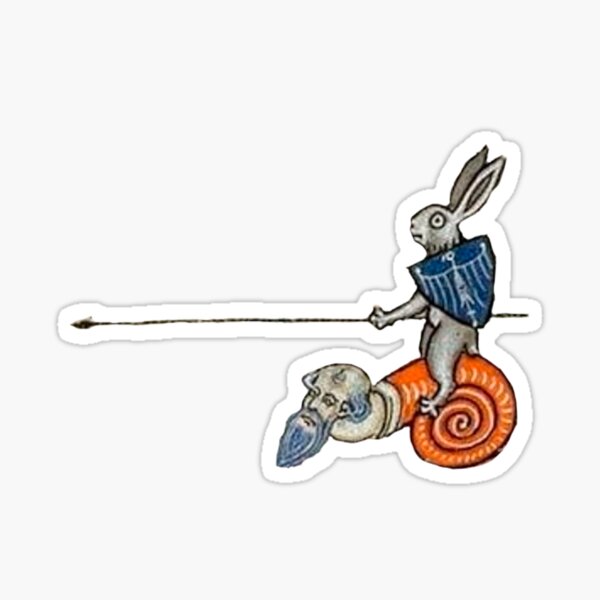 Ilustración medieval en códice manuscrito Pegatina
