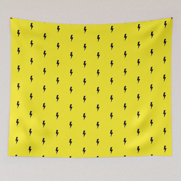Item preview, Black Thunder Bolt Neon Yellow Background designed and sold by GemsAnatomy.