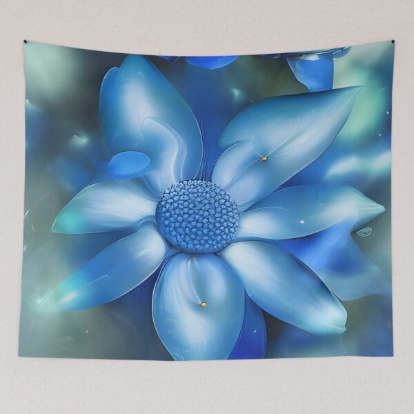 Artikelvorschau, Blaue Blumentapete entworfen und verkauft von The Love Quill.