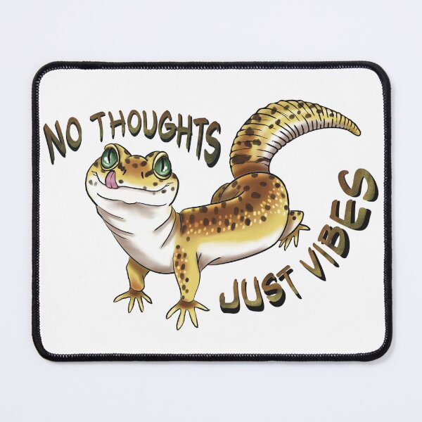 Artikelvorschau, Keine Gedanken, nur Vibes süßer Leopardgecko entworfen und verkauft von Nina Bolen.
