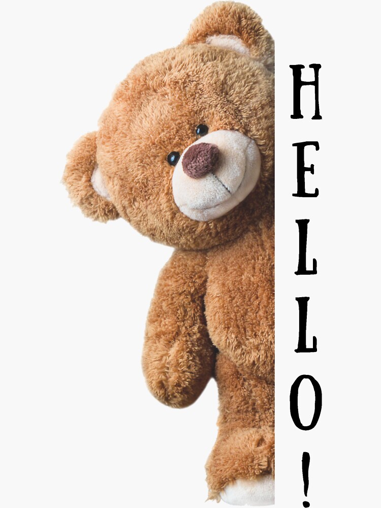 Teddy Bear says Hello Sticker