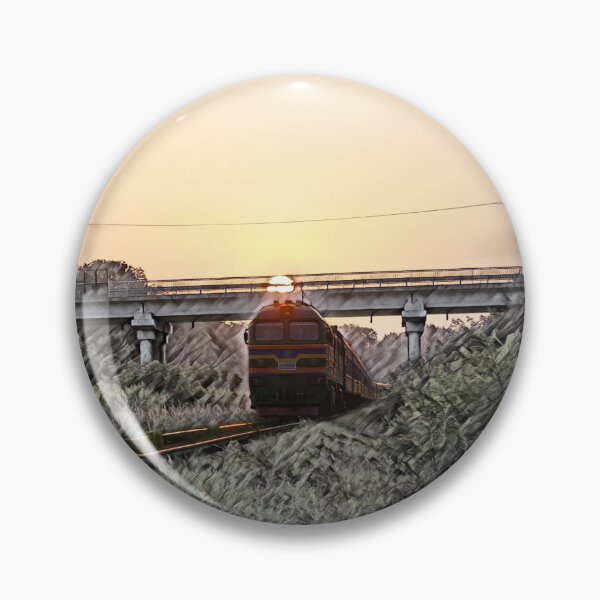 Item preview, Locomotive 2M62 in Ukraine at sunset. designed and sold by ChernivtsiSkoda.