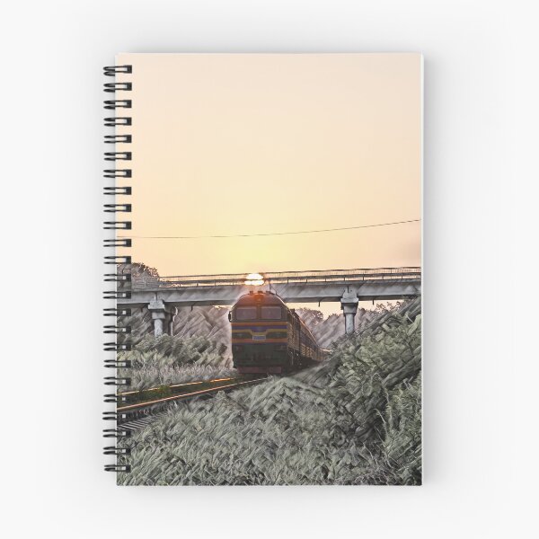 Item preview, Locomotive 2M62 in Ukraine at sunset. designed and sold by ChernivtsiSkoda.