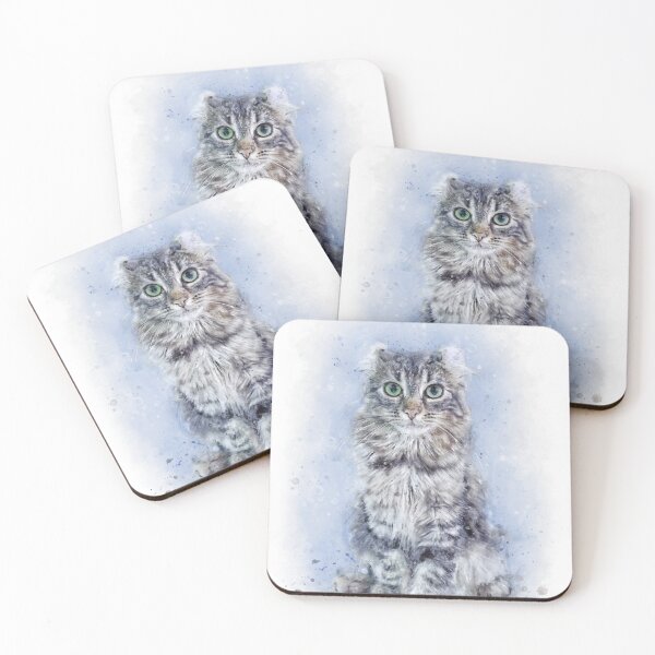 Item preview, American Curl cat watercolor designed and sold by PetsArt.
