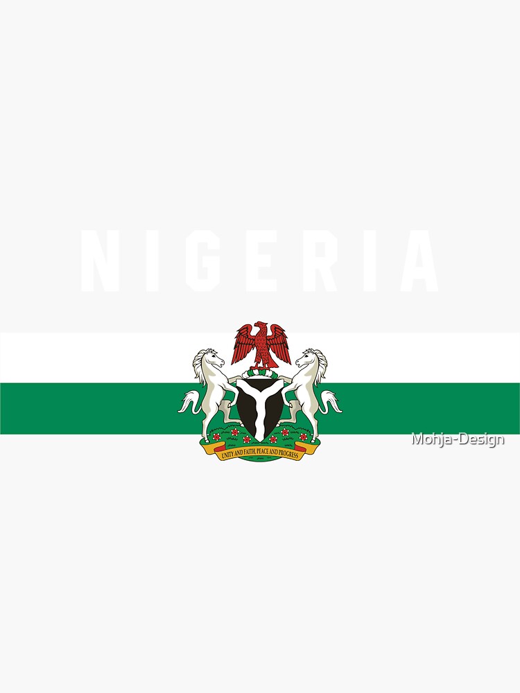 Nigeria Flag And Coat Of Arms Sticker For Sale By Mohja Design Redbubble 