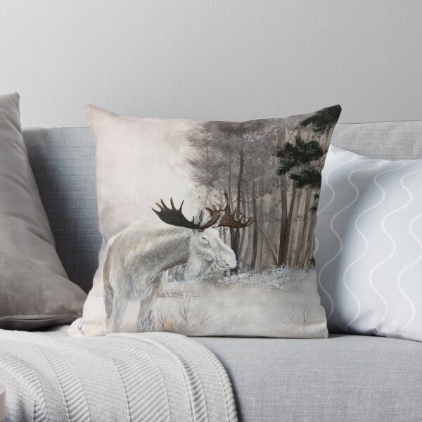 Forest Spirit - Moose Throw Pillow
