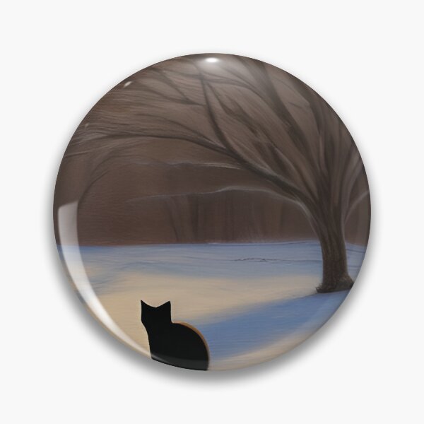 Item preview, Rustic Winter Morning Landscape With Black Cat designed and sold by DigitalMandy.