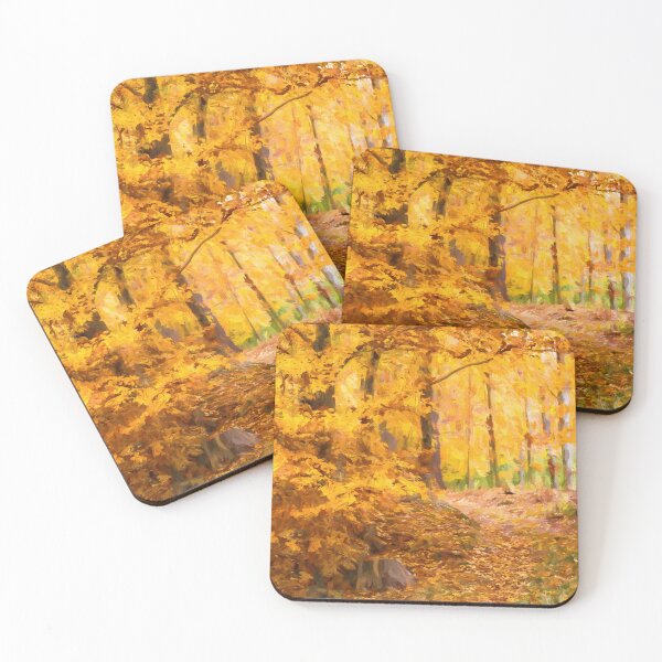 Item preview, Oil painting autumn landscape in forest. designed and sold by LubosChlubny.
