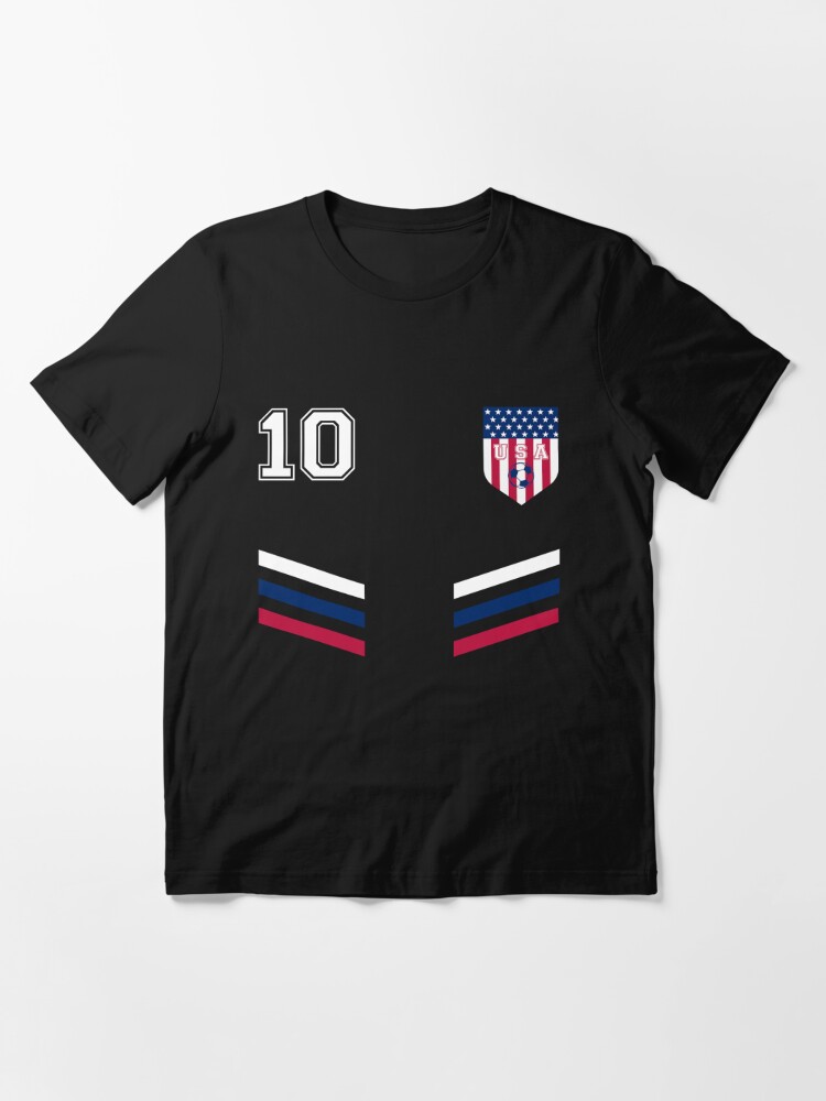 TeeShirtPalace USA Jersey Soccer, Retro 10 American Football USA Soccer Women's V-Neck T-Shirt