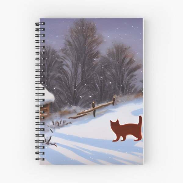 Item preview, Rustic Winter Morning Landscape With Cat designed and sold by DigitalMandy.