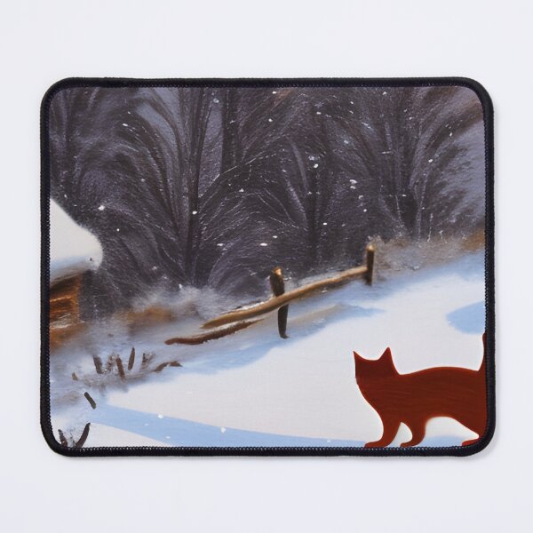 Item preview, Rustic Winter Morning Landscape With Cat designed and sold by DigitalMandy.
