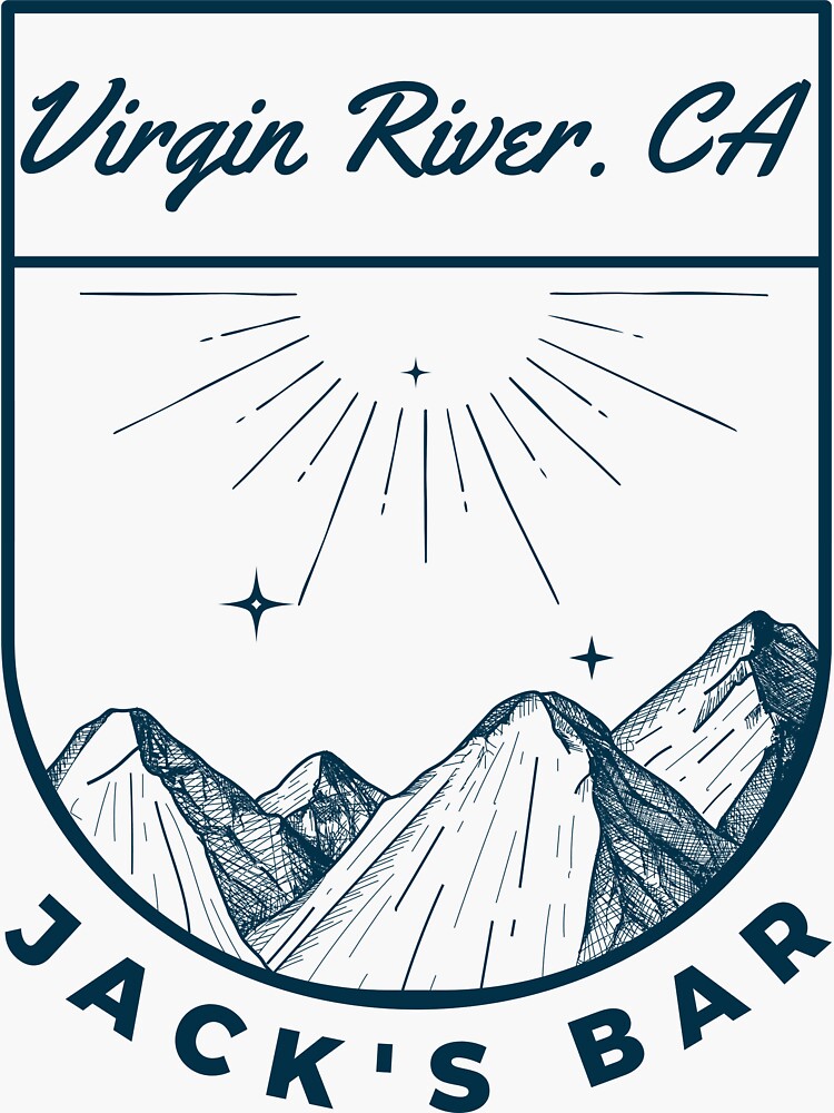 "Jack's Bar Virgin River realistic design with mountain's and sun