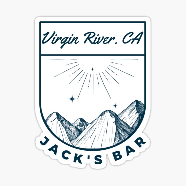 "Jack's Bar Virgin River realistic design with mountain's and sun
