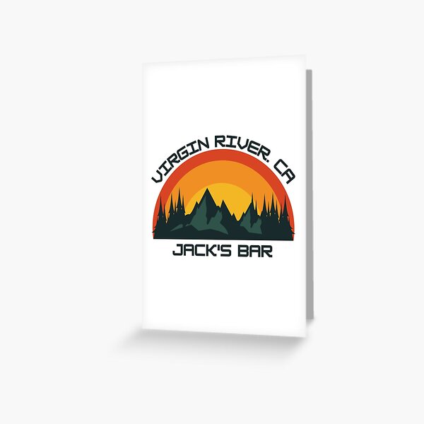 "Jack's Bar Virgin River realistic design with mountain's and sun