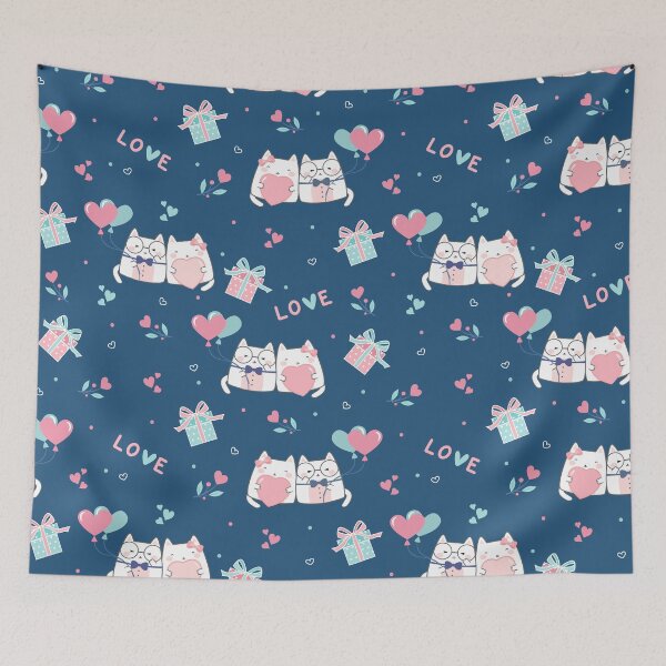 Item preview, Anime cute cat couple Colorful  pattern design. Rabbits iPhone or Samsung Phone Case Cover designed and sold by RoManSmArt.