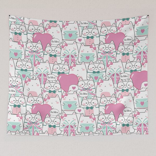 Item preview, Anime cute cat couple Colorful  pattern design. Rabbits iPhone or Samsung Phone Case Cover designed and sold by RoManSmArt.