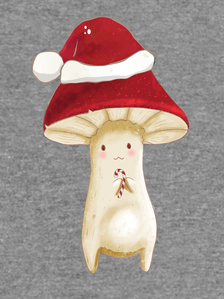 Cottagecore Christmas Mushroom Santa Hat with Candy Cane Christmas - Main Image