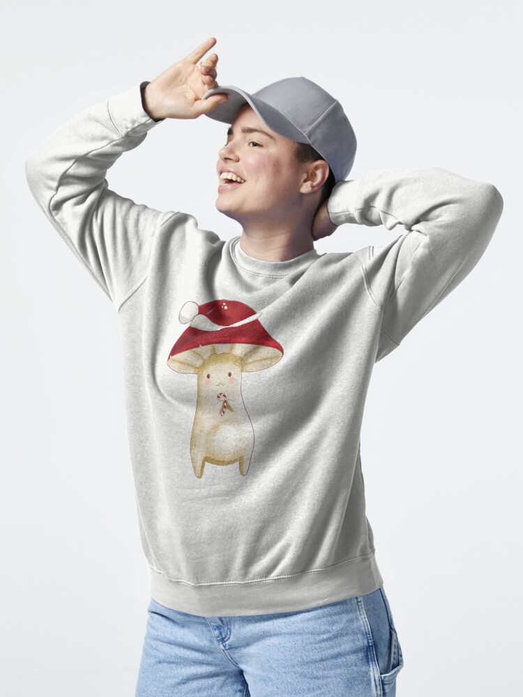Thumbnail 5 von 7, Pullover, Cottagecore Weihnachtspilz-Weihnachtsmannmütze mit Zuckerstangen-Weihnachtsdesign-Grafik designt und verkauft von QuanJewelry.