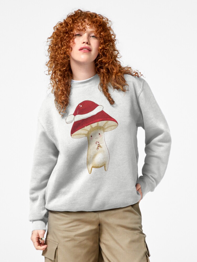 Thumbnail 4 von 7, Pullover, Cottagecore Weihnachtspilz-Weihnachtsmannmütze mit Zuckerstangen-Weihnachtsdesign-Grafik designt und verkauft von QuanJewelry.