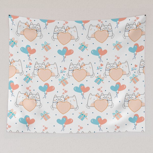 Item preview, Сute Anime cat couple Colorful  pattern design. Rabbits iPhone or Samsung Phone Case Cover designed and sold by RoManSmArt.