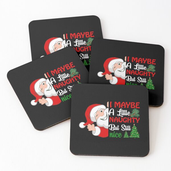 Item preview, I may be a little Naughty, but still nice, Funny Santa Claus Christmas Quote designed and sold by Sunnyhova.
