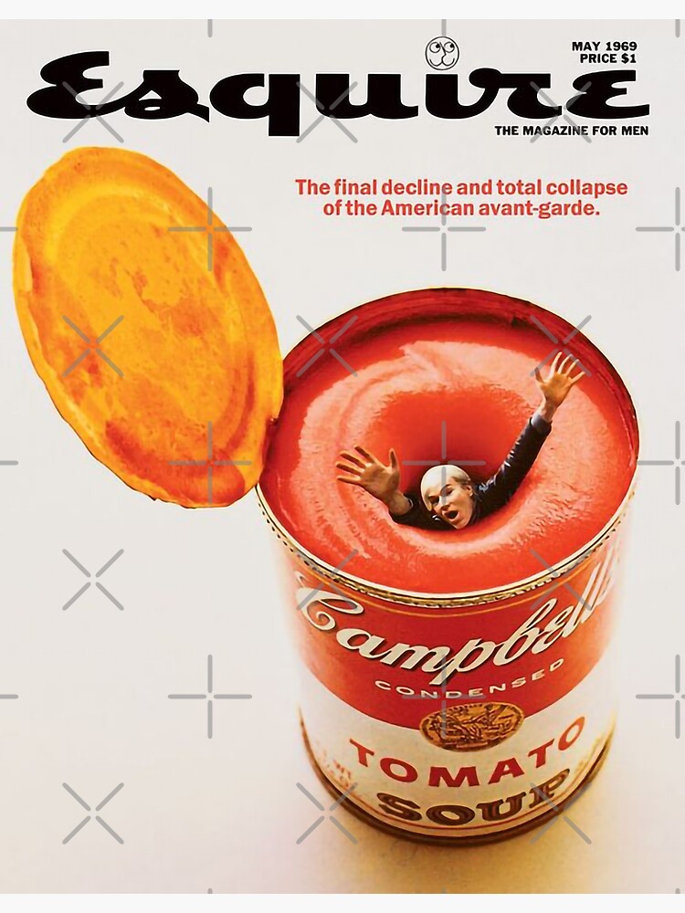 Disover Esquire Magazine cover Andy tomato soup with Warhol pop art Premium Matte Vertical Poster